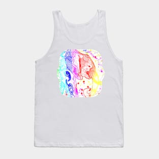 Rainbow Zentangle Elephant Tank Top